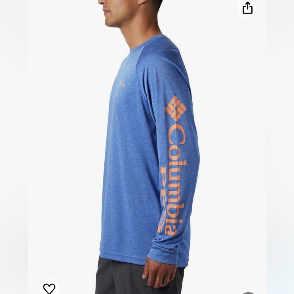 Columbia Men’s Terminal Tackle PFG Triangle Long Sleeve Blue Lightweight Shirt - Picture 4 of 9